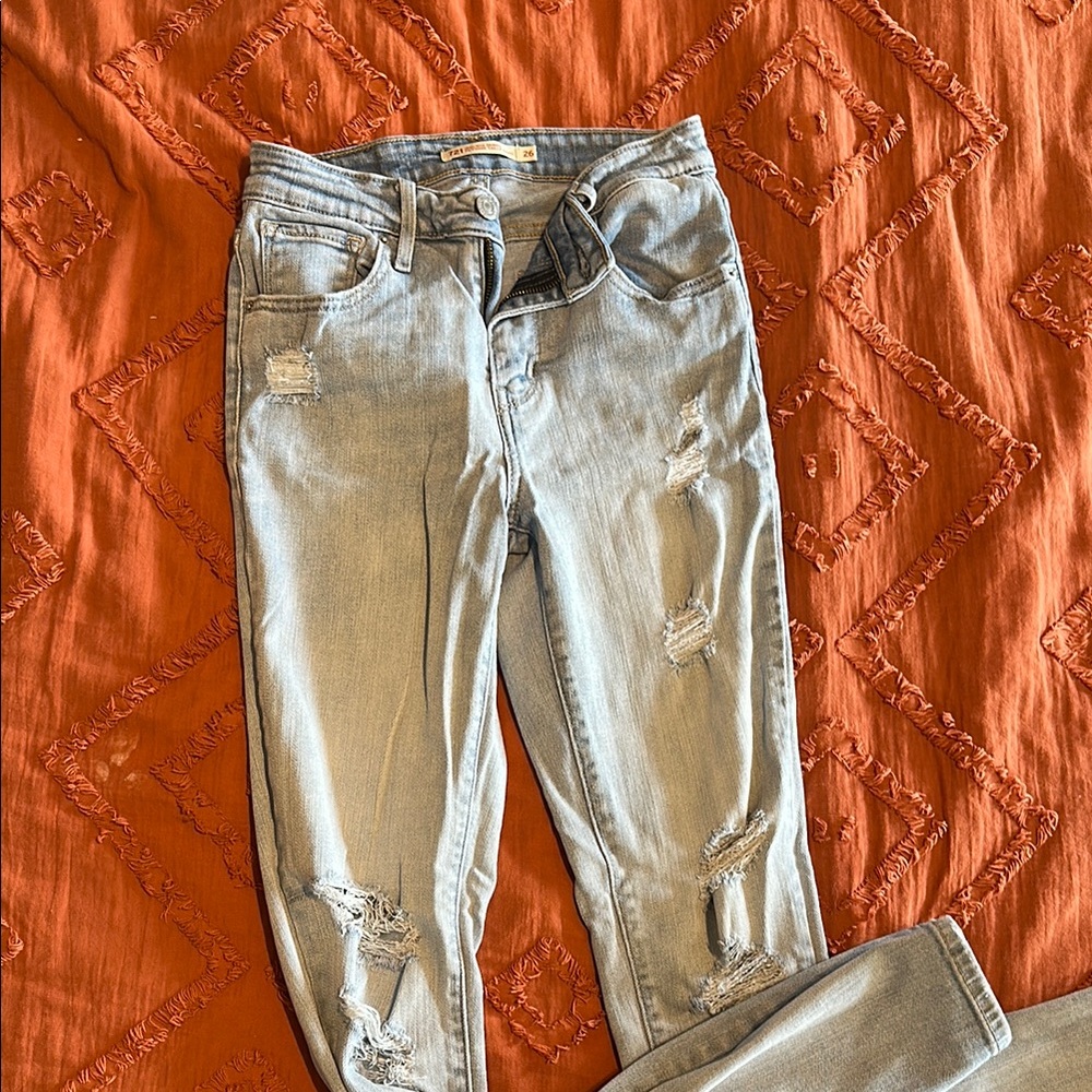 Distressed Levi jeans
